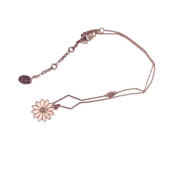 Juicy Couture Daisy Pendant Necklace With Adjustable Chain Cream/Gold - Picture 7 of 7